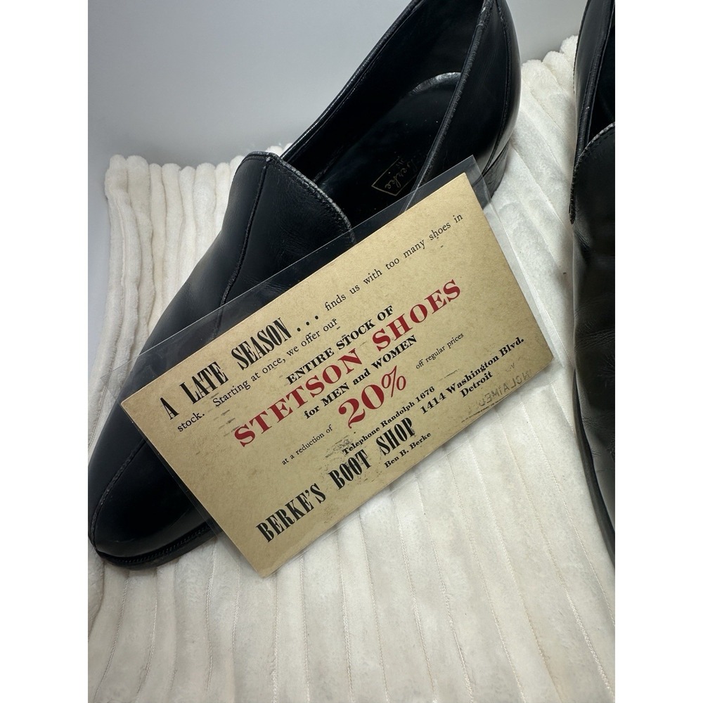 Vintage 1940's Ben B Berke Designer Stetson Collection Loafers Black Men's 11 B